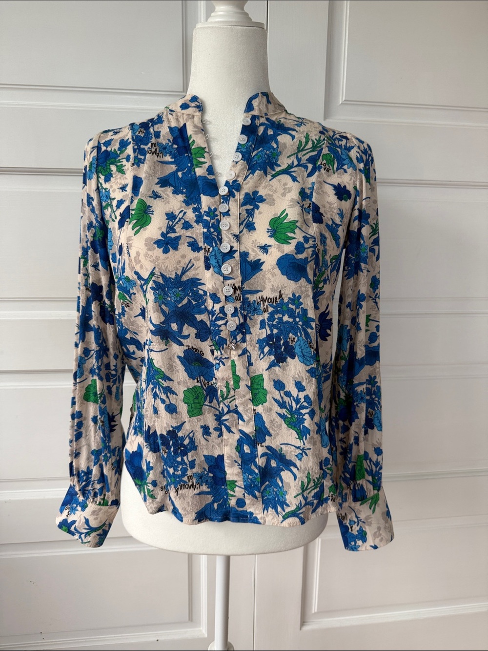Zadig & Voltaire Twina Crepe Garden flowers blouse XS